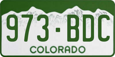 CO license plate 973BDC