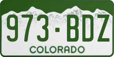 CO license plate 973BDZ
