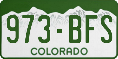 CO license plate 973BFS