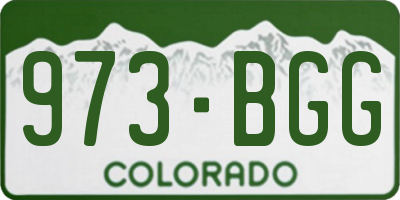 CO license plate 973BGG