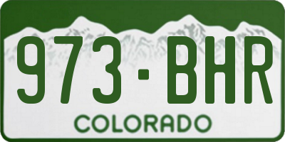 CO license plate 973BHR