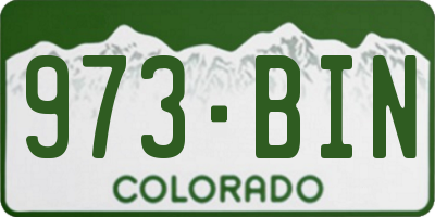 CO license plate 973BIN