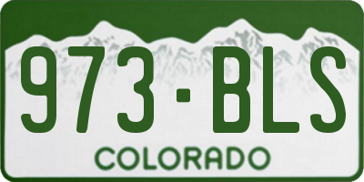 CO license plate 973BLS