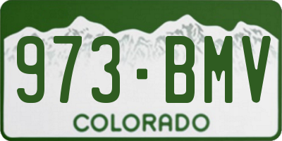CO license plate 973BMV