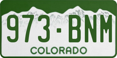 CO license plate 973BNM