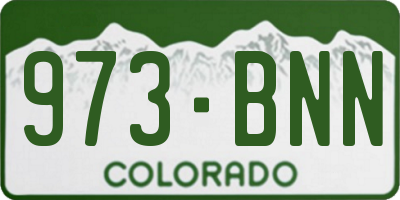 CO license plate 973BNN