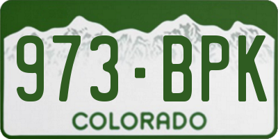 CO license plate 973BPK