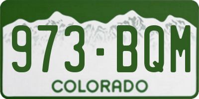 CO license plate 973BQM