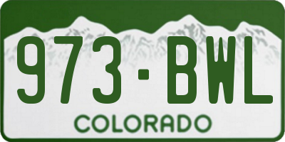 CO license plate 973BWL