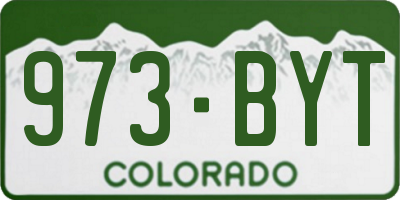 CO license plate 973BYT