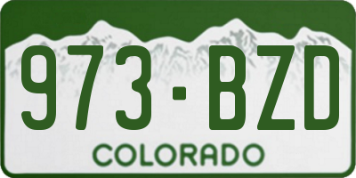 CO license plate 973BZD