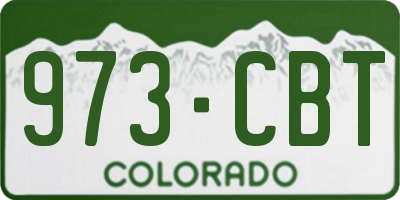 CO license plate 973CBT
