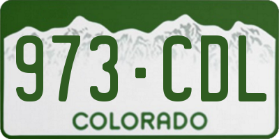 CO license plate 973CDL