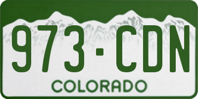 CO license plate 973CDN