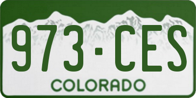 CO license plate 973CES