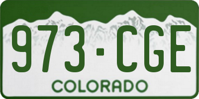CO license plate 973CGE