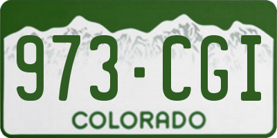 CO license plate 973CGI