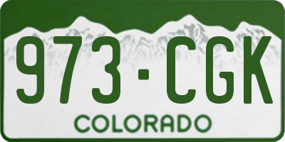 CO license plate 973CGK