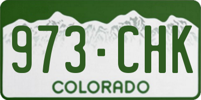 CO license plate 973CHK