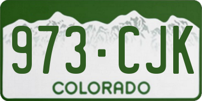 CO license plate 973CJK