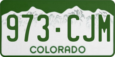 CO license plate 973CJM