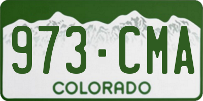 CO license plate 973CMA