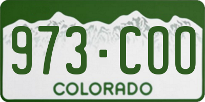 CO license plate 973COO