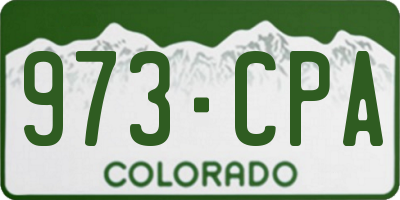 CO license plate 973CPA
