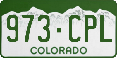 CO license plate 973CPL