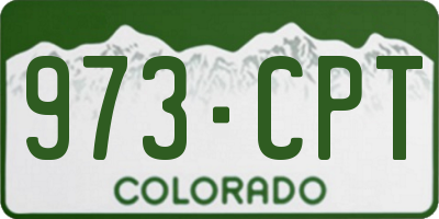 CO license plate 973CPT