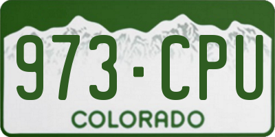 CO license plate 973CPU