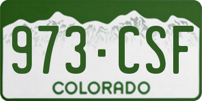 CO license plate 973CSF