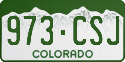 CO license plate 973CSJ