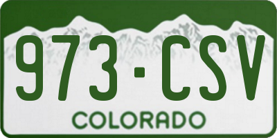 CO license plate 973CSV