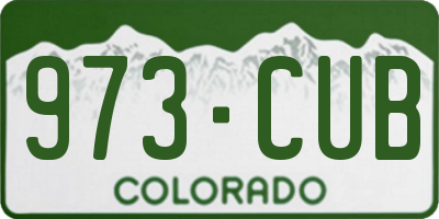 CO license plate 973CUB