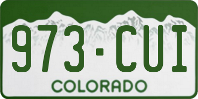 CO license plate 973CUI