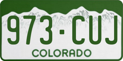CO license plate 973CUJ