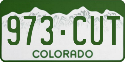 CO license plate 973CUT