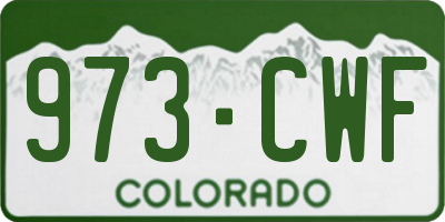 CO license plate 973CWF