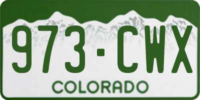 CO license plate 973CWX