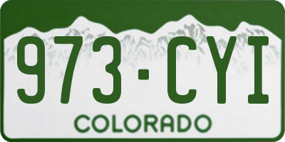 CO license plate 973CYI