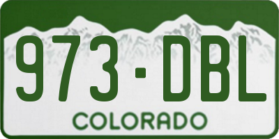 CO license plate 973DBL