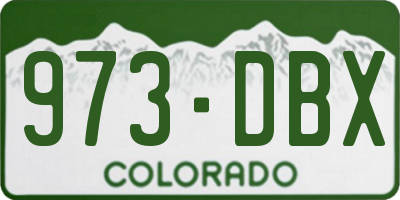 CO license plate 973DBX