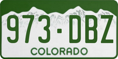 CO license plate 973DBZ