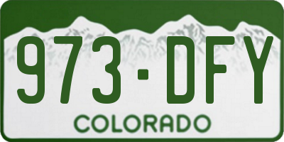 CO license plate 973DFY