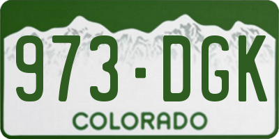 CO license plate 973DGK