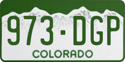 CO license plate 973DGP