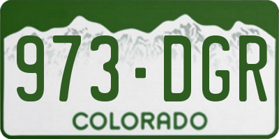 CO license plate 973DGR