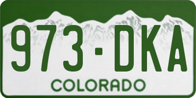CO license plate 973DKA
