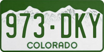 CO license plate 973DKY